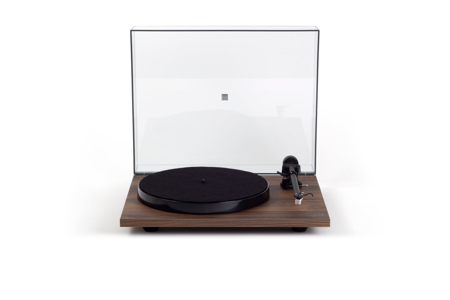 Product image for a Rega Planar 1 Plus turntable in Walnut finish