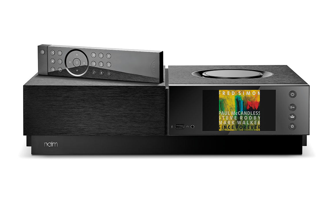 Product Image of a Naim Uniti Nova Power Edition All-In-One Streaming Amplifier with remote on top.
