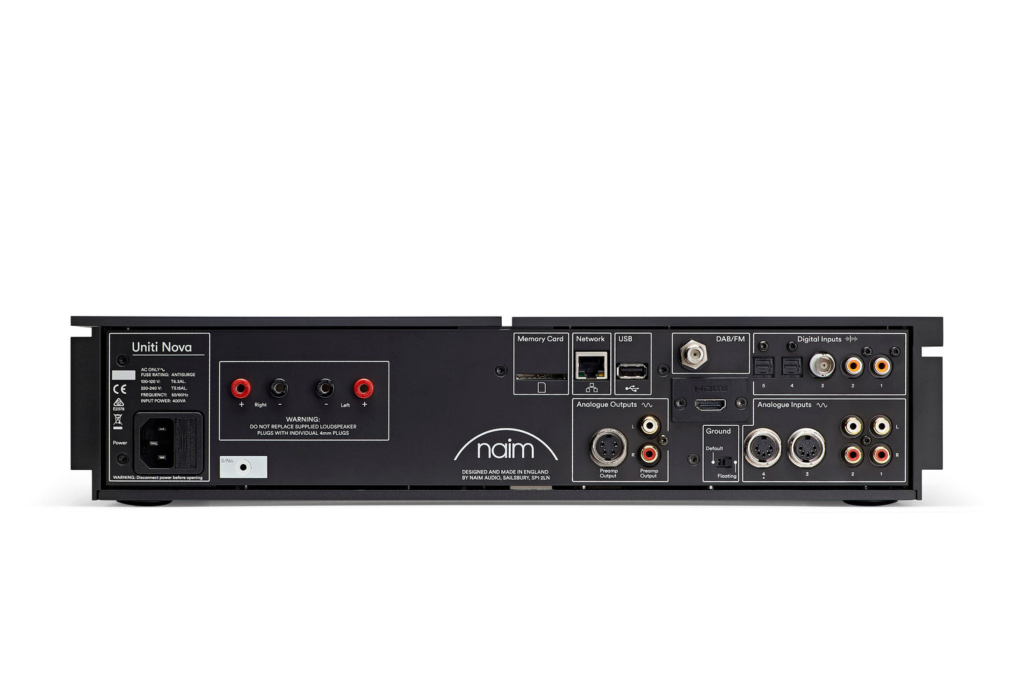 Product Image of the rear of a Naim Uniti Nova All-In-One Player