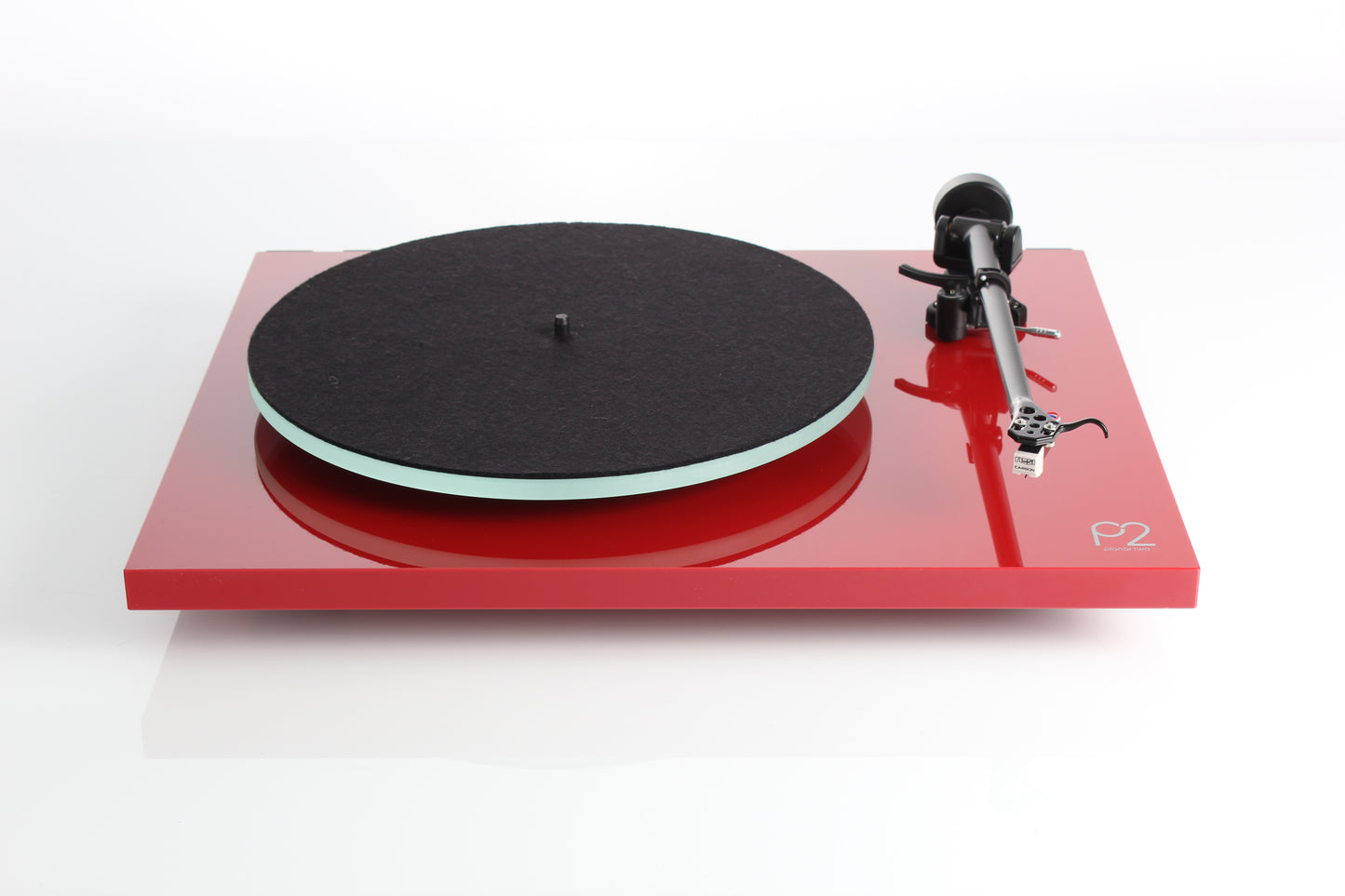 Product image for a Rega Planar 2 turntable in Gloss Red finish