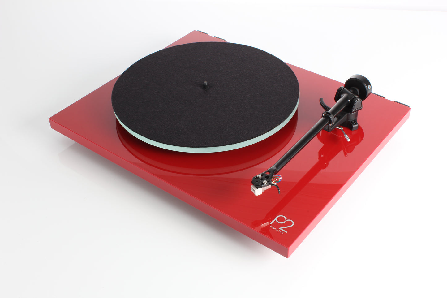 Product image for a Rega Planar 2 turntable in Gloss Red finish
