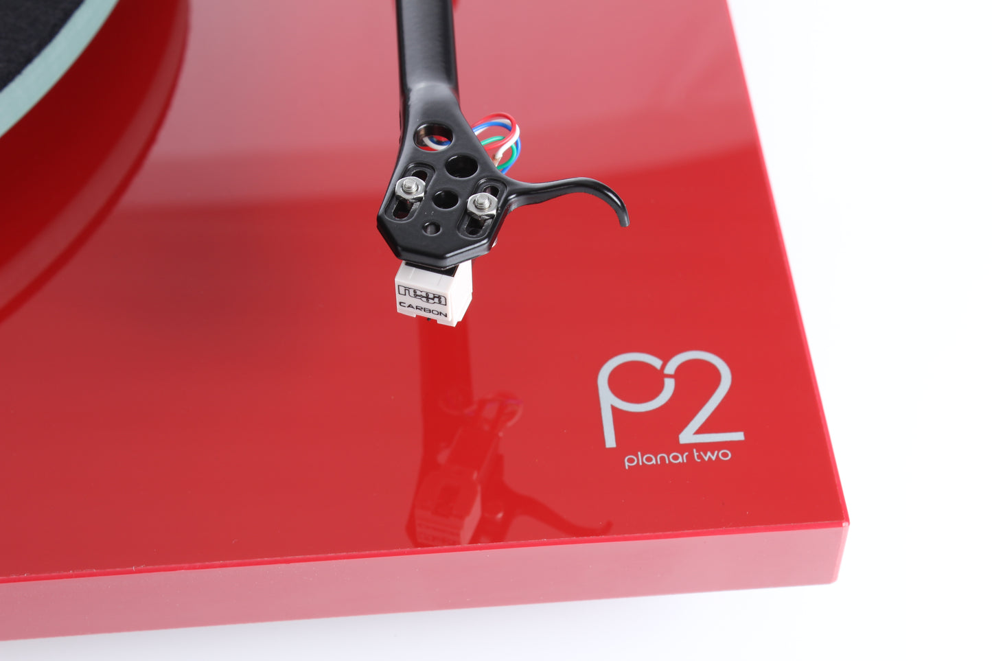 Product image for a Rega Planar 2 turntable in Gloss Red finish