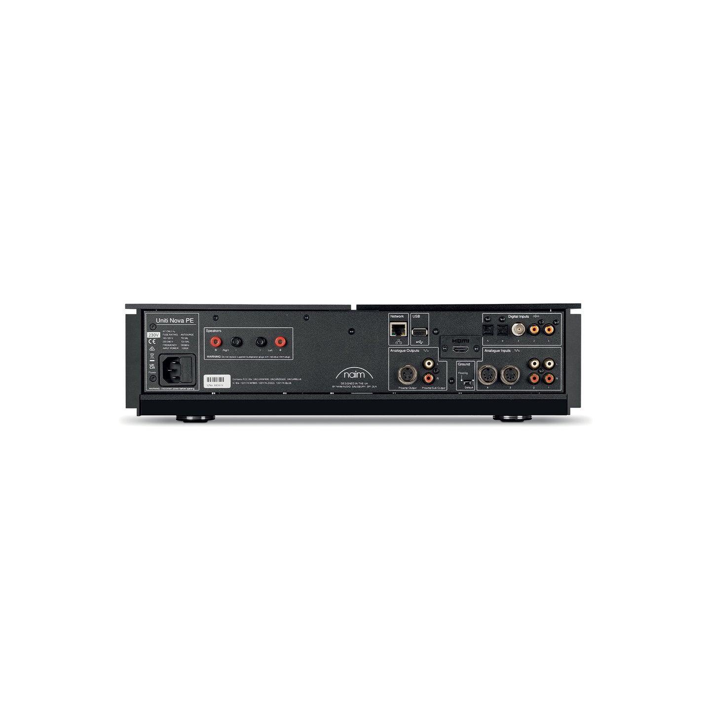 Product Image of the rear panel of a Naim Uniti Nova Power Edition All-In-One Streaming Amplifier.