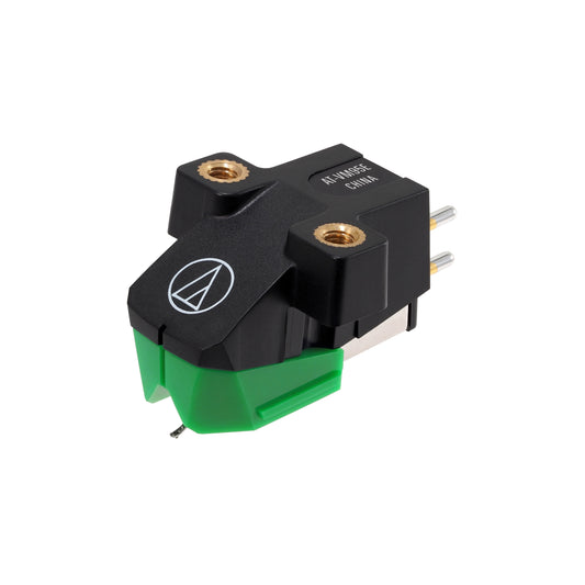 Product Image of Audio Technica AT-VM95E Moving Magnet Cartridge in green.