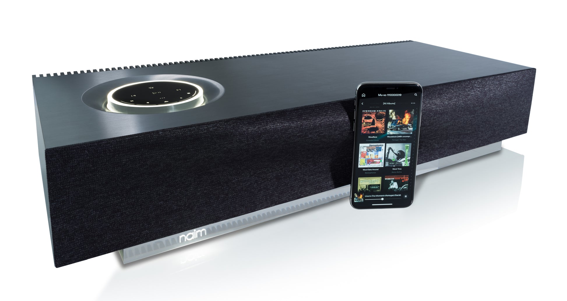Product image of a Naim Mu-So 2nd Generation Wireless Speaker.