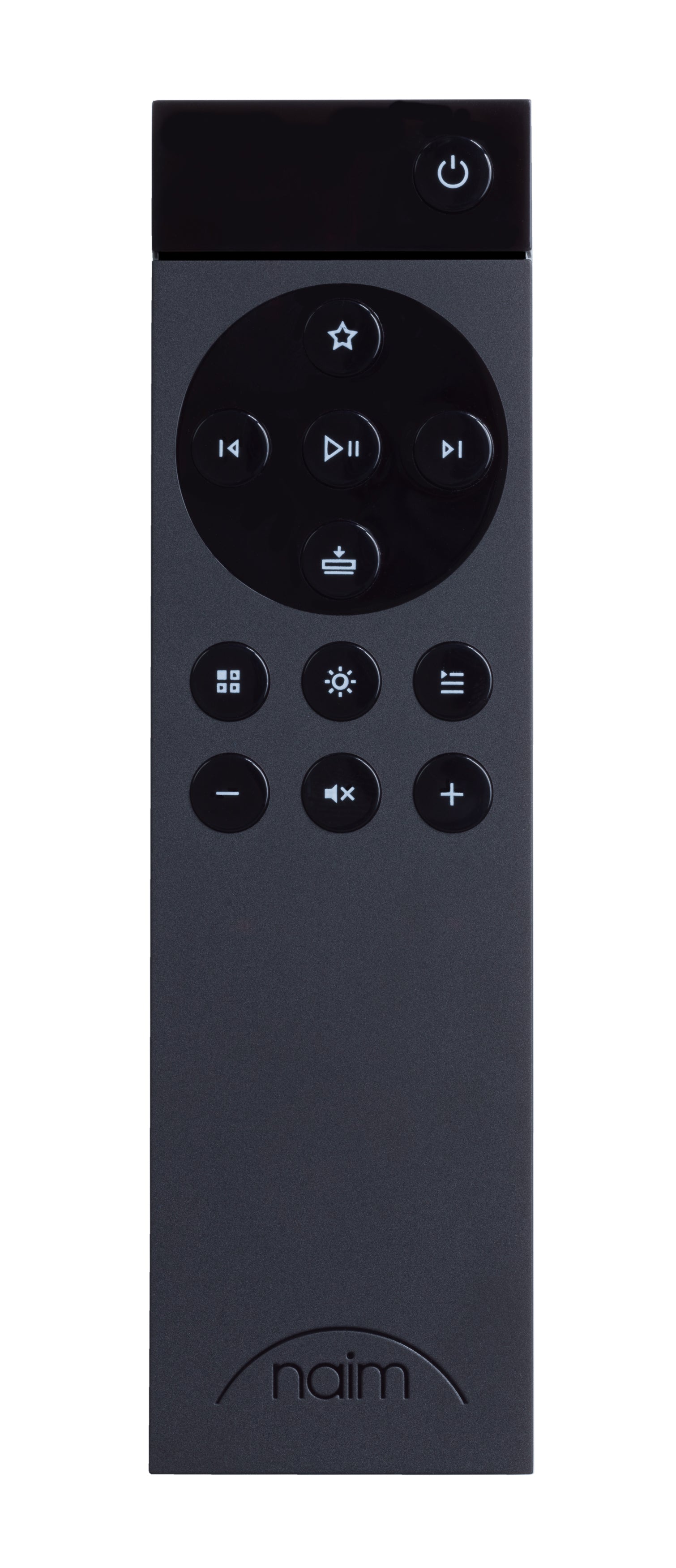 Product image of the remote of a Naim Mu-So 2nd Generation Wireless Speaker.