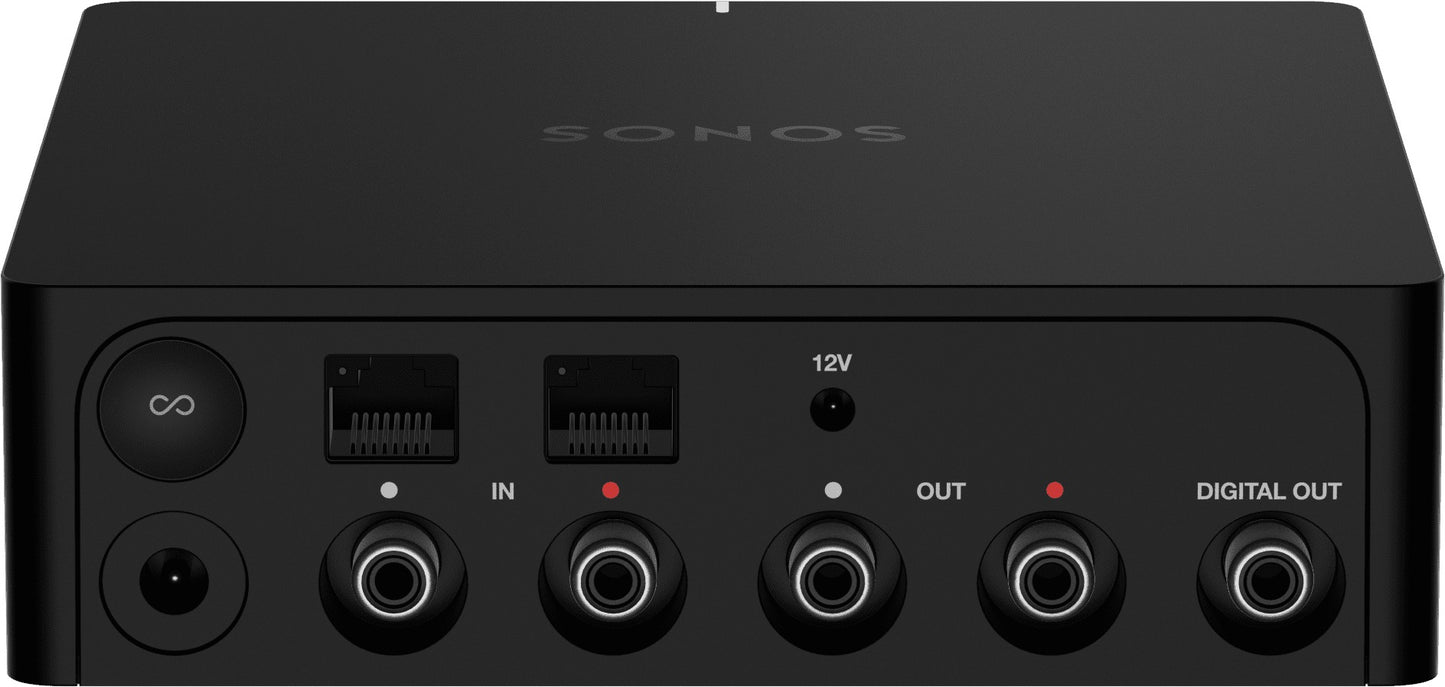 Product image of the rear of a Sonos Port Music Streamer.