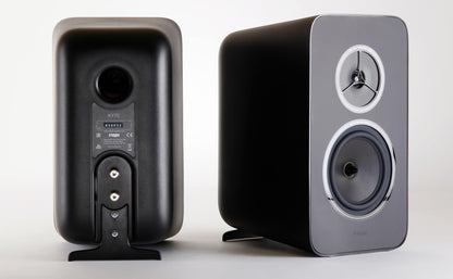 Product image for a pair of Rega Kyte bookshelf speakers.