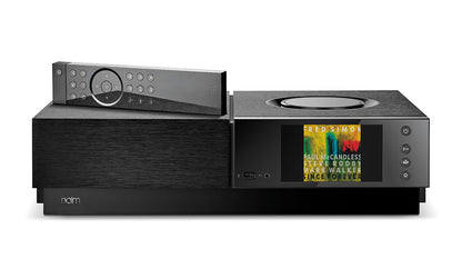 Product Image of a Naim Uniti Nova Power Edition All-In-One Streaming Amplifier with remote on top.