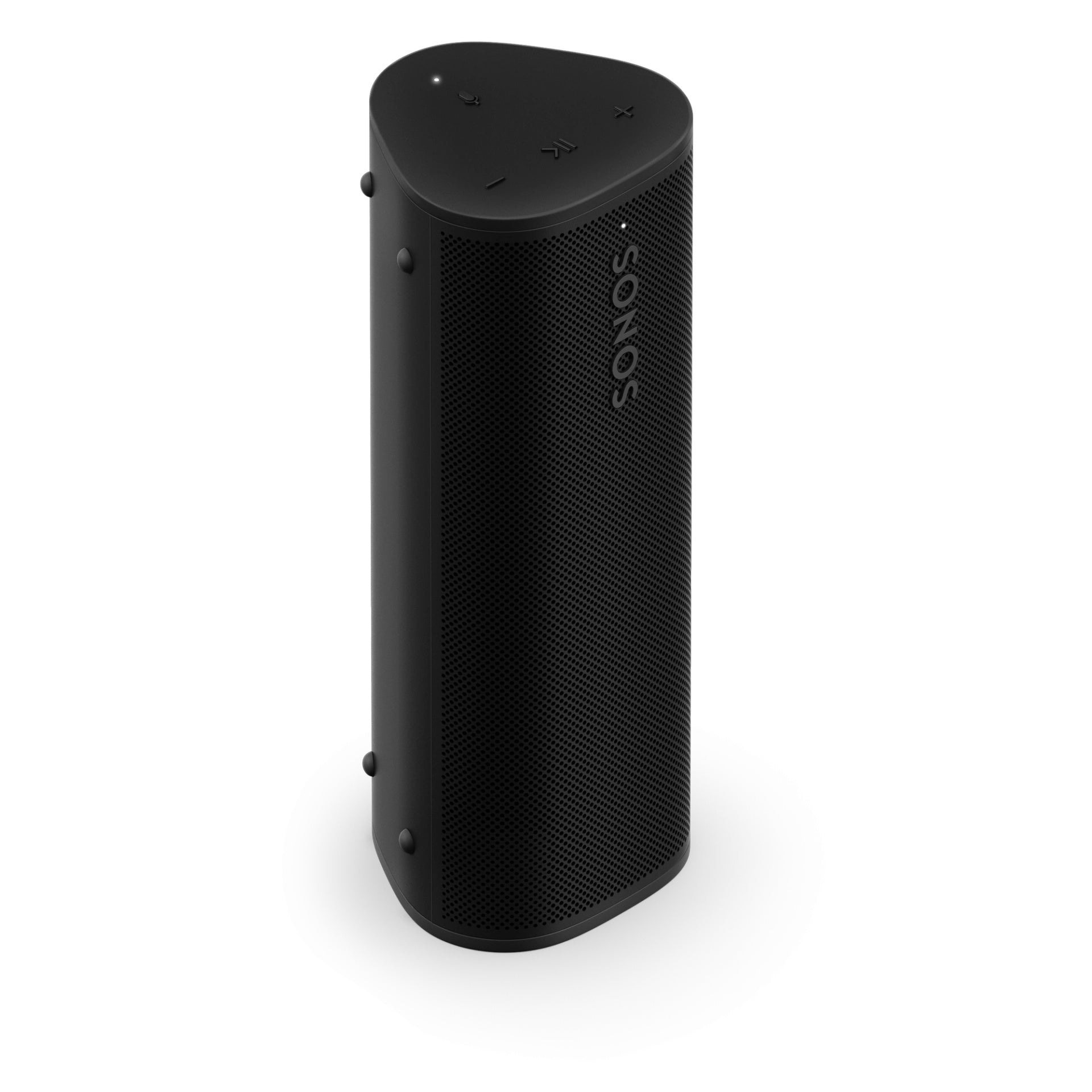 Product image of a Sonos Roam portable speaker in black.