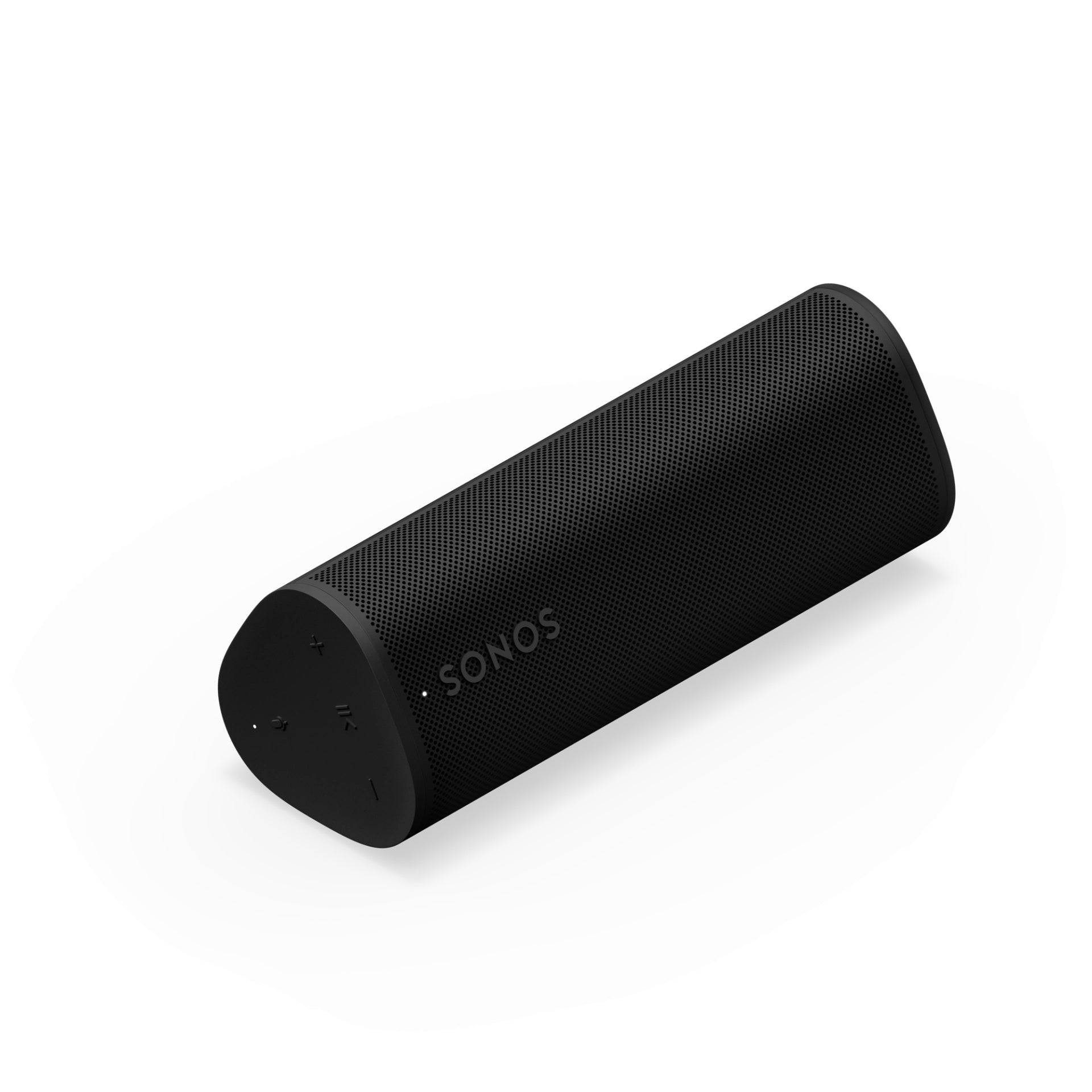 Product image of a Sonos Roam portable speaker in black.