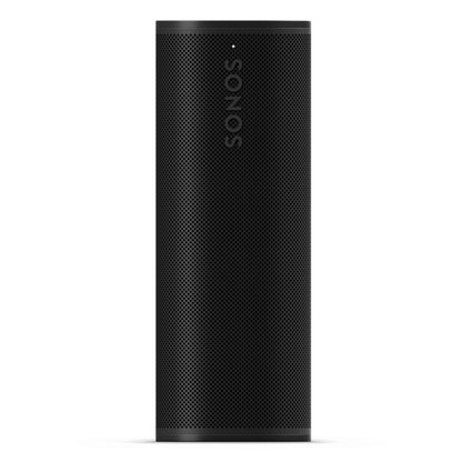 Product image of a Sonos Roam portable speaker in black.