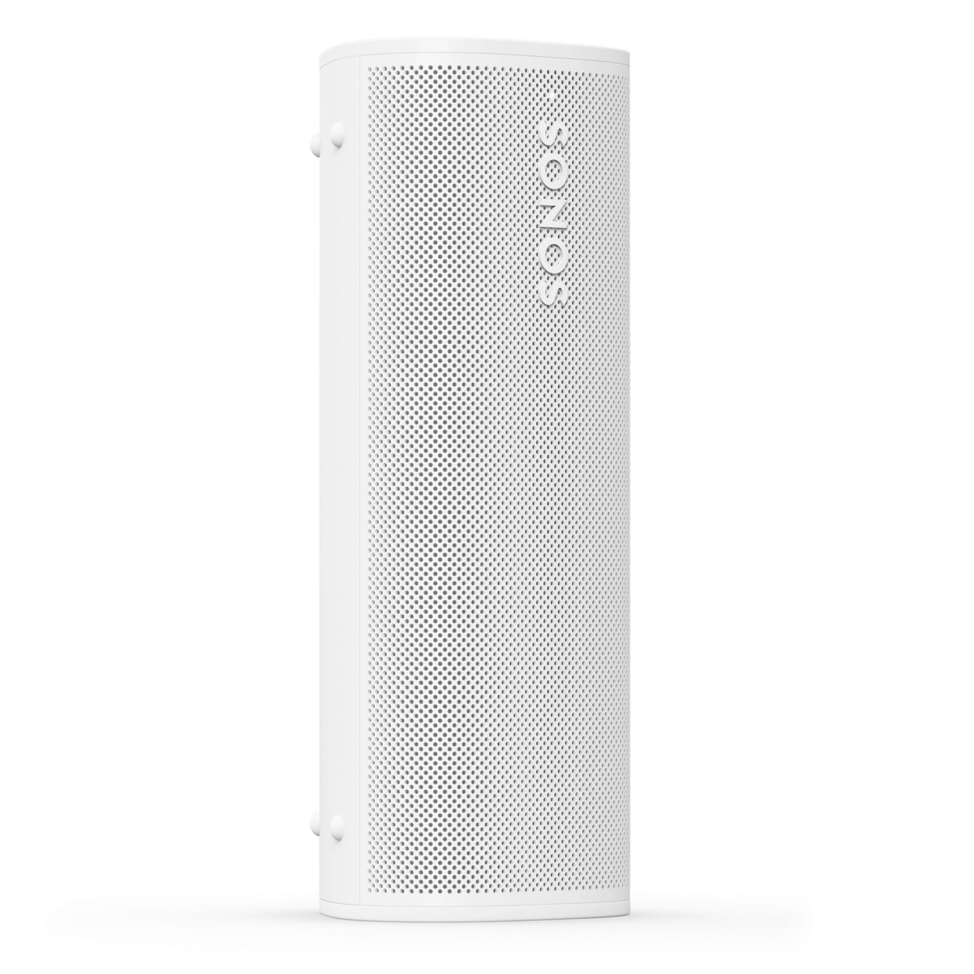 Product image of a Sonos Roam portable speaker in white.
