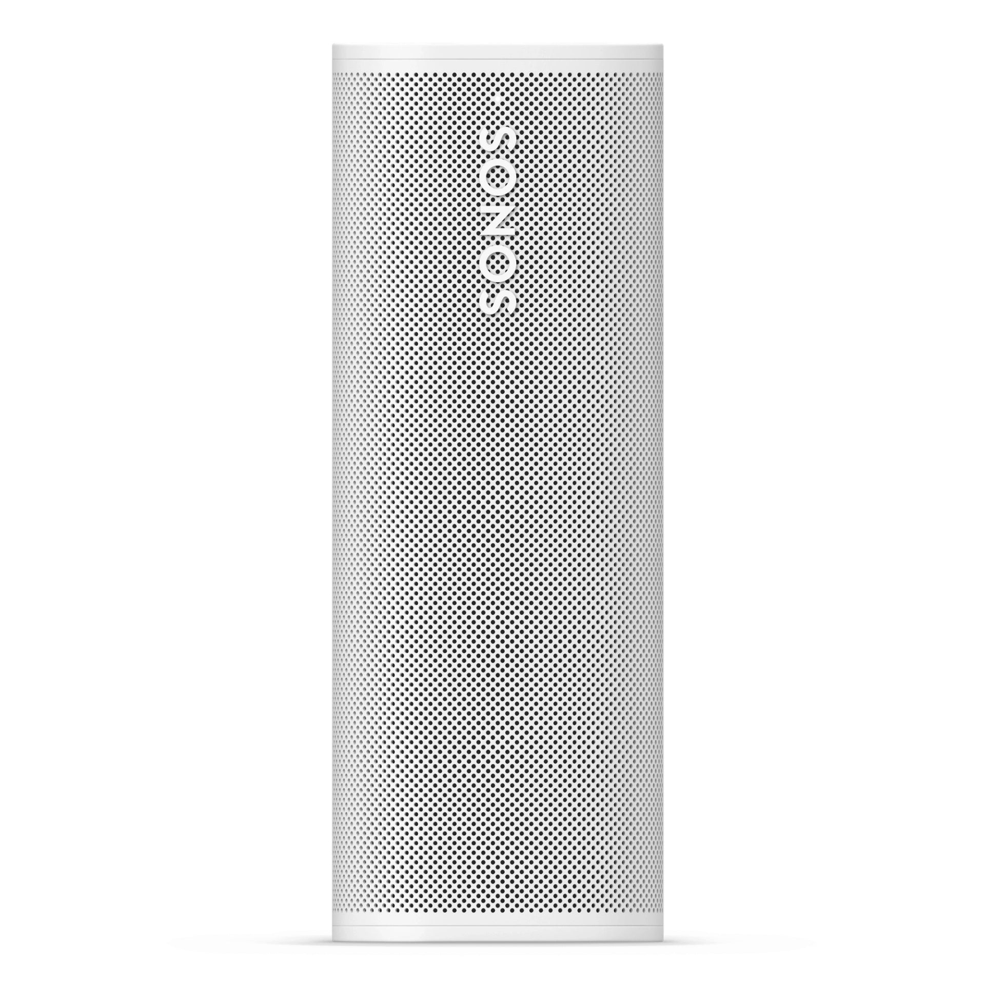 Product image of a Sonos Roam portable speaker in white.