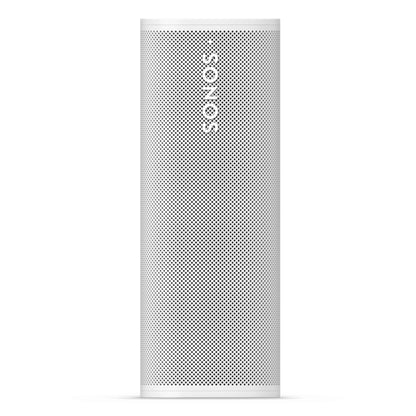 Product image of a Sonos Roam portable speaker in white.