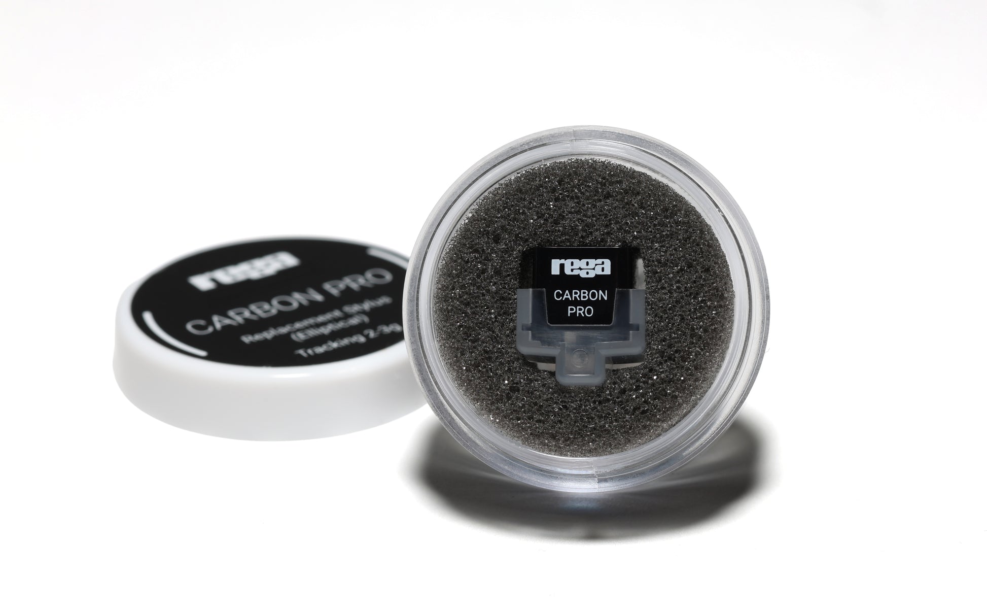 Product image of a Rega Carbon Pro Stylus in its packaging.