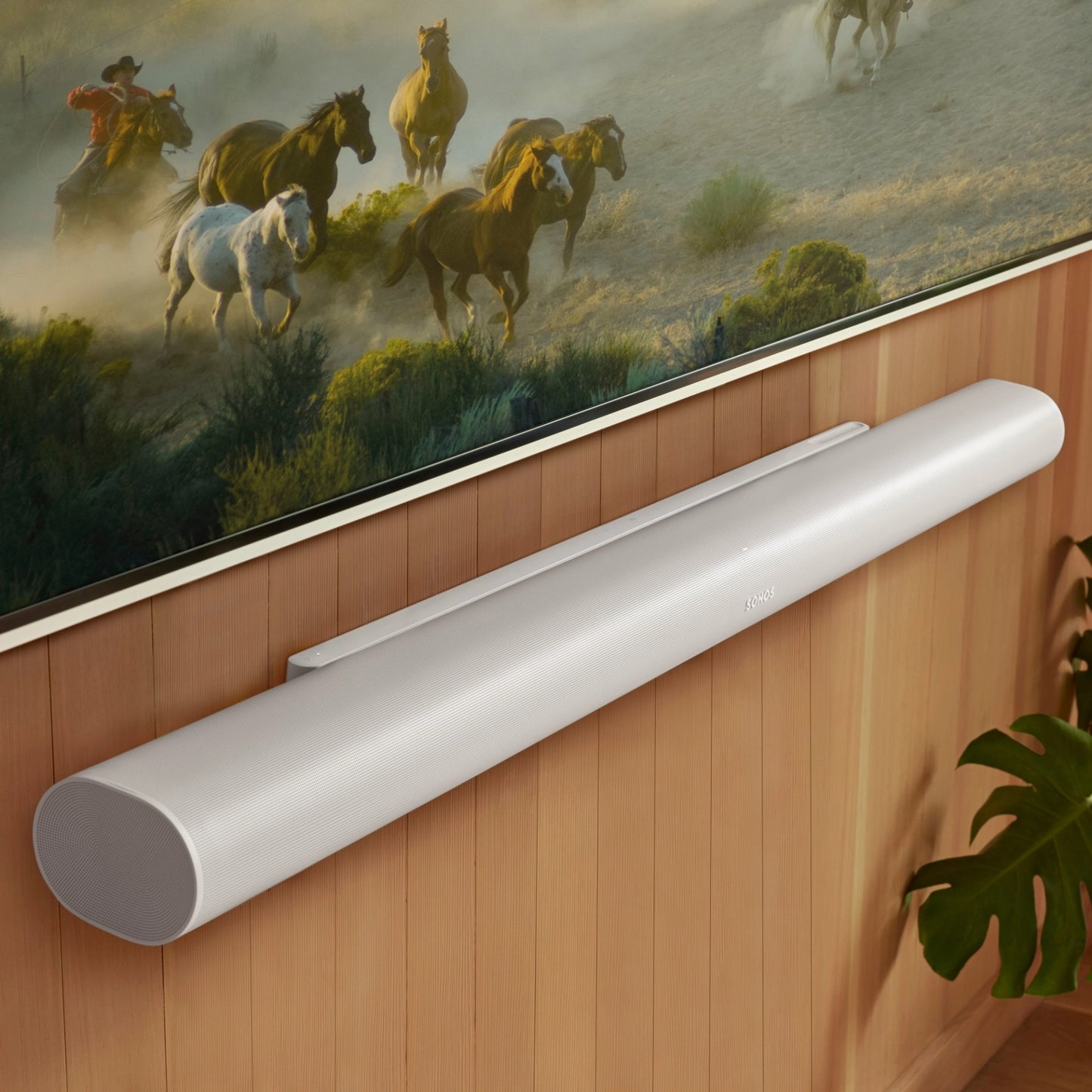 Lifestyle image for a Sonos Arc Ultra soundbar in white.